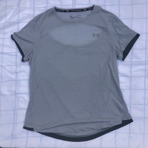 Gray Under Armour Women’s Run Top with Cutout